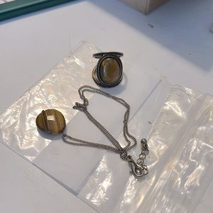 Brown set - necklace and statement ring